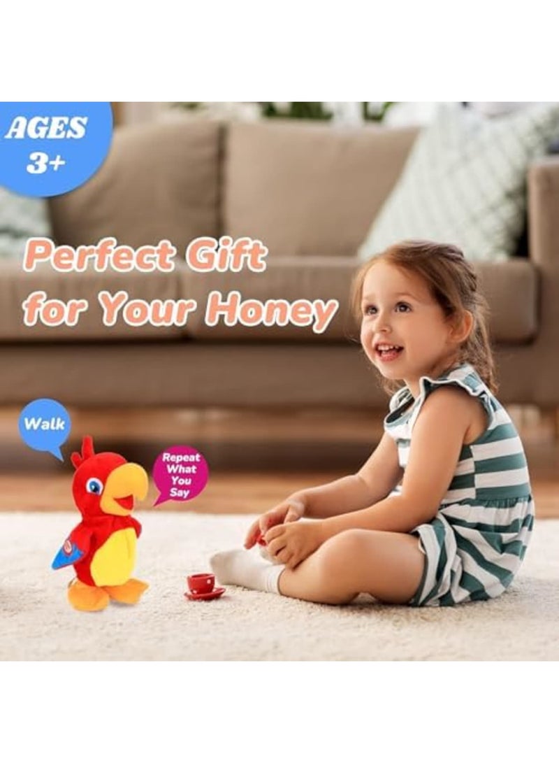 SYOSI Talking Parrot Interactive Animated Toy, Repeats What You Say, Walking Electric Plush Buddy for Toddlers, Fun Speaking Plush Companion for Birthdays and Festivals (8'', Multicolor) - Image 2