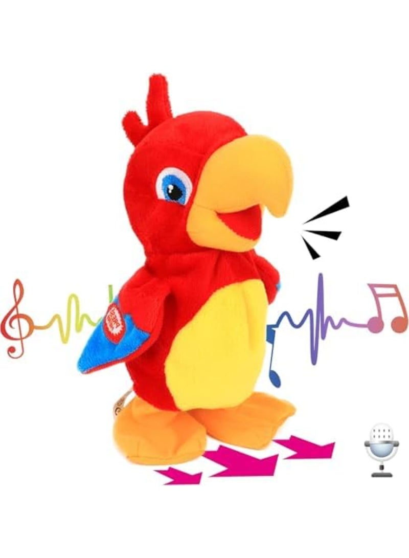 SYOSI Talking Parrot Interactive Animated Toy, Repeats What You Say, Walking Electric Plush Buddy for Toddlers, Fun Speaking Plush Companion for Birthdays and Festivals (8'', Multicolor) - Image 1
