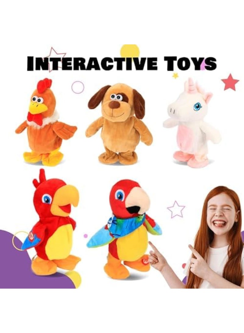 SYOSI Talking Parrot Interactive Animated Toy, Repeats What You Say, Walking Electric Plush Buddy for Toddlers, Fun Speaking Plush Companion for Birthdays and Festivals (8'', Multicolor) - Image 3