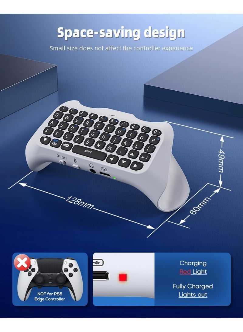 جاي واي إس لوحة مفاتيح وحدة تحكم لاسلكية لجهاز PS5، لوحة تحكم صغيرة محمولة بتقنية البلوتوث 3.0 مع مكبر صوت مدمج ومقبس صوت 3.5 مم للوحة الدردشة الصوتية للبلاي ستيشن 5 للمراسلة والدردشة المباشرة للألعاب - Image 2