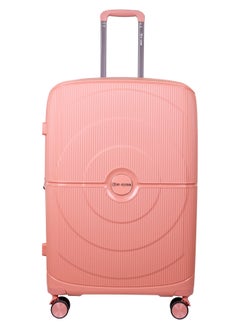 REFLECTION High Quality PP Checked Suitcase Lightweight Hardshell Durable Expandable Vertical Series Travel Luggage Trolley with Double Spinner Wheels and TSA Lock Rose Gold 24
