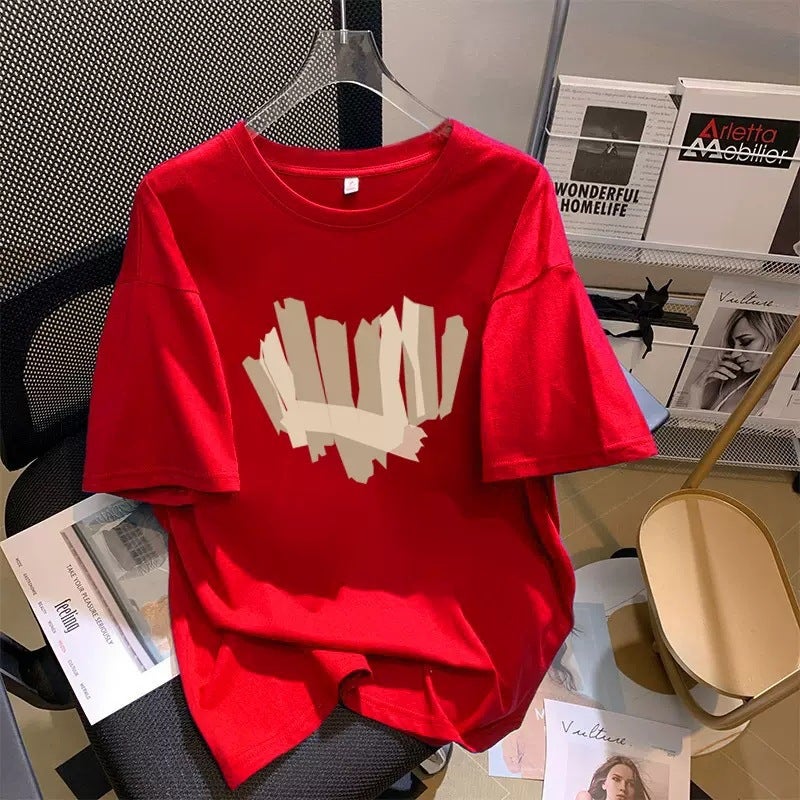 Pure Cotton Loose Short-Sleeved T-Shirt Women'S Summer 2023 Korean Style New Arrival Western Style Small Shirt Mid-Length T-Shirt Half-Sleeved Top - Image 4