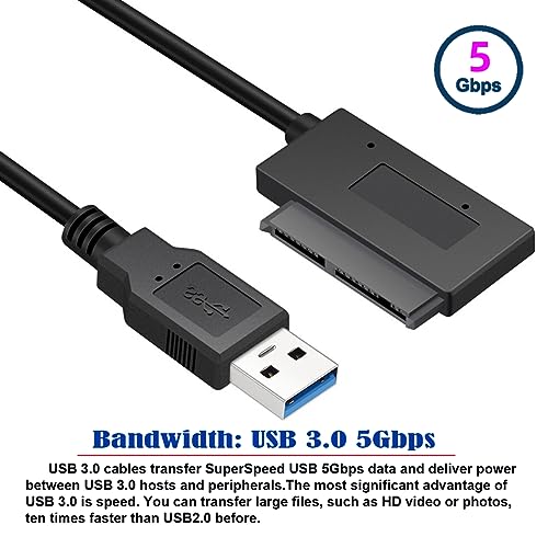 cablecc USB 3.0 to Micro SATA 7+9 16 Pin 1.8" 90 Degree Angled Hard Disk Driver SSD Adapter Cable 10cm - Image 5