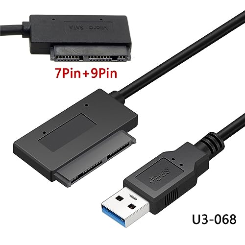 cablecc USB 3.0 to Micro SATA 7+9 16 Pin 1.8" 90 Degree Angled Hard Disk Driver SSD Adapter Cable 10cm - Image 4