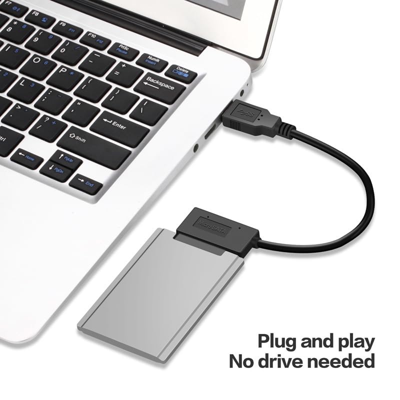 cablecc USB 3.0 to Micro SATA 7+9 16 Pin 1.8" 90 Degree Angled Hard Disk Driver SSD Adapter Cable 10cm - Image 2