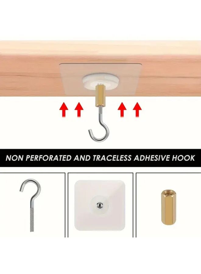 1pc Strong Self Adhesive Ceiling Hook For Hanging Plants Lights Decorations - Image 4