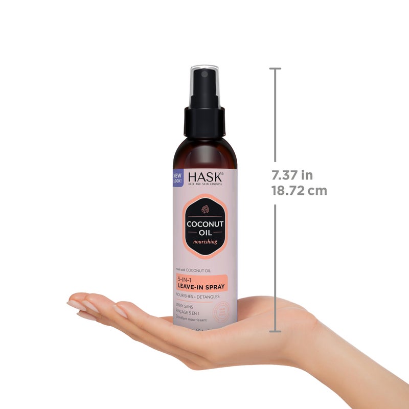 HASK Nourishing COCONUT 5-in-1 Leave In Conditioner Spray for all hair types, color safe, gluten free, sulfate free, paraben free - COCONUT 2 PIECE SET - Image 5