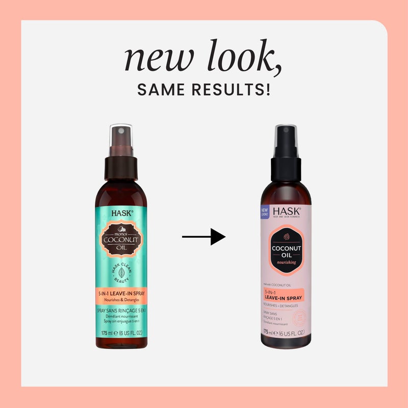 HASK Nourishing COCONUT 5-in-1 Leave In Conditioner Spray for all hair types, color safe, gluten free, sulfate free, paraben free - COCONUT 2 PIECE SET - Image 2