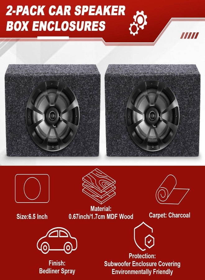 Datanly 2 Pack 2-Way Coaxial Car Audio Speakers with Speaker Box Enclosures Set 6.5" 100 W Sturdy Constructed Car Stereo and Sound System Accessories Portable Audio Equipment for Vehicles - Image 3