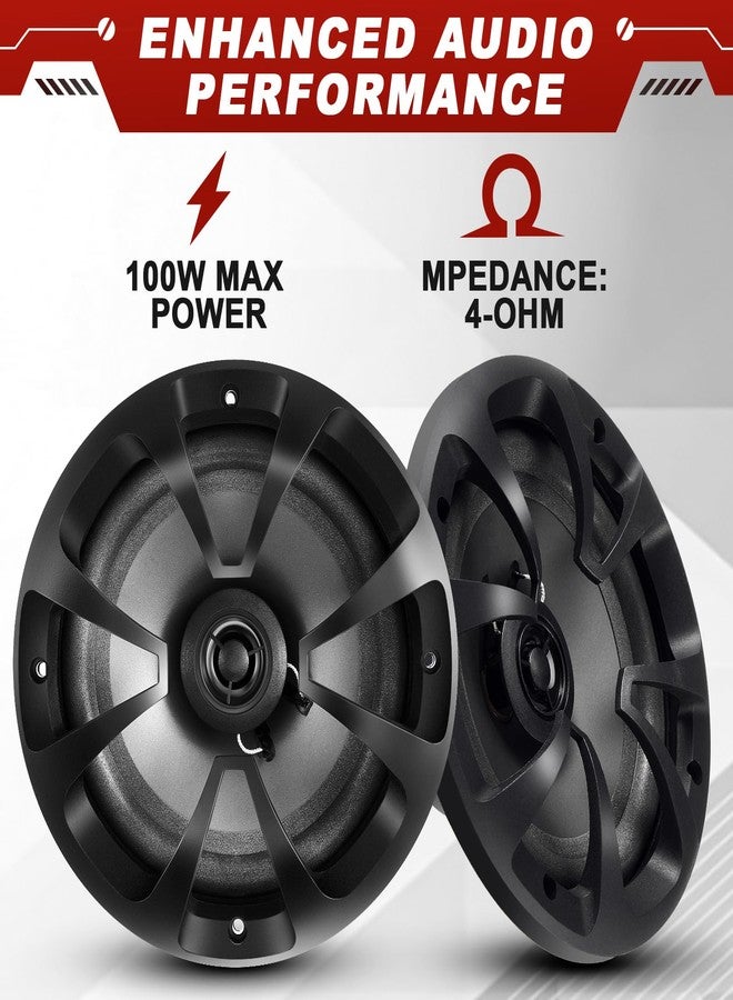 Datanly 2 Pack 2-Way Coaxial Car Audio Speakers with Speaker Box Enclosures Set 6.5" 100 W Sturdy Constructed Car Stereo and Sound System Accessories Portable Audio Equipment for Vehicles - Image 4