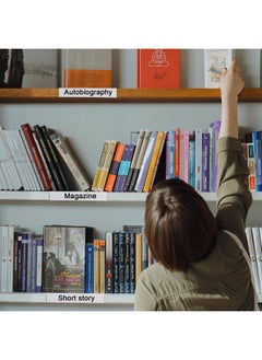 Containlol 60 Sets Moveable Shelf Label Holders With Labels, Clear Shelf Tags Library Shelf Markers Shelf Label Display Holders For Library Book Shelves, Labels Included(6.5 X 5.1 X 0.8 Inch)  - Image 5
