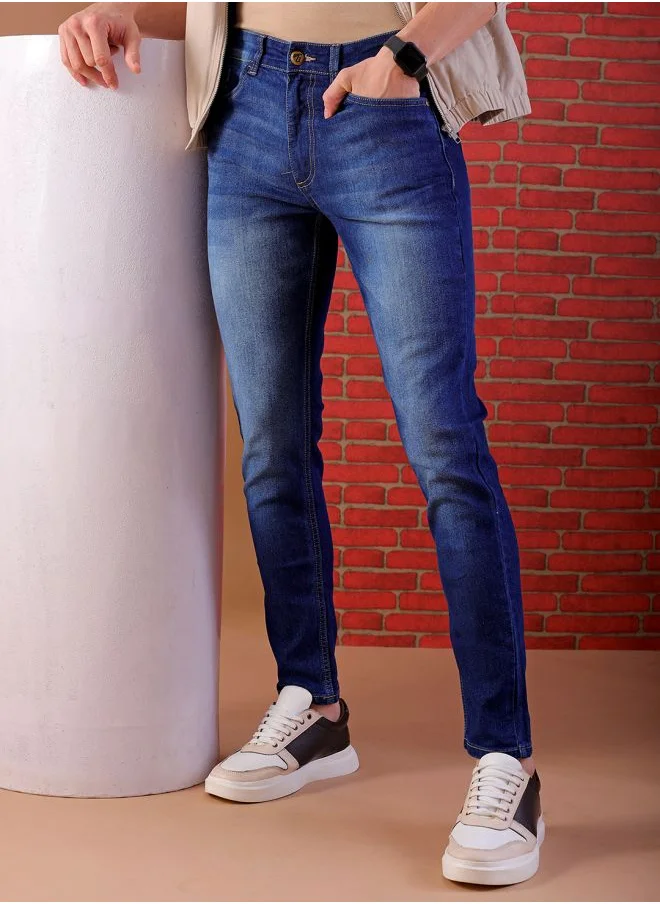 The Indian Garage Co Men Slim Fit Solid Mid-Rise Jeans
