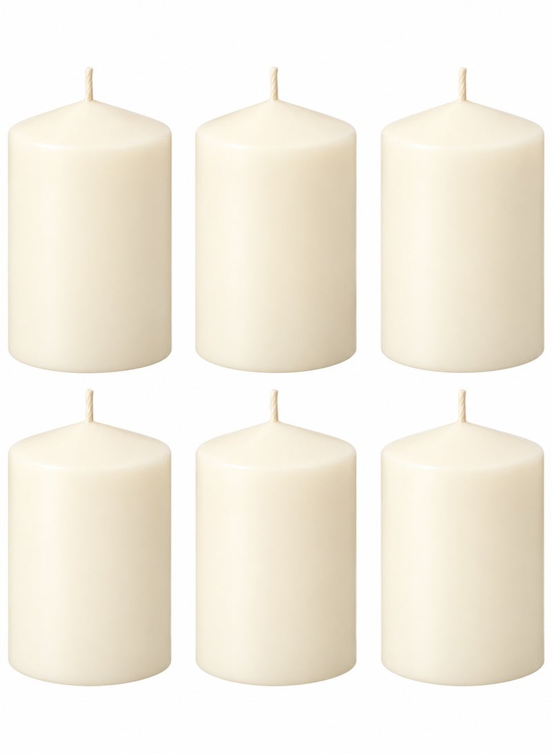 Astra Unscented Ivory Pillar Candles Set of 6 - Dripless, Clean-Burning, Smokeless Household Dinner Candles, SPA, Romantic Candles, Relaxing Saturdays, Special Occasions - Long-Burning Hours - Image 1
