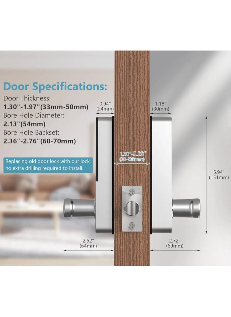Generic Keyless Entry Door Lock Smart Locks for Front Door Electronic Keypad Fingerprint Door Lock with 6-in-1 Unlock - Fingerprint Bluetooth Code IC Card Key Remote Unlock  - Image 2