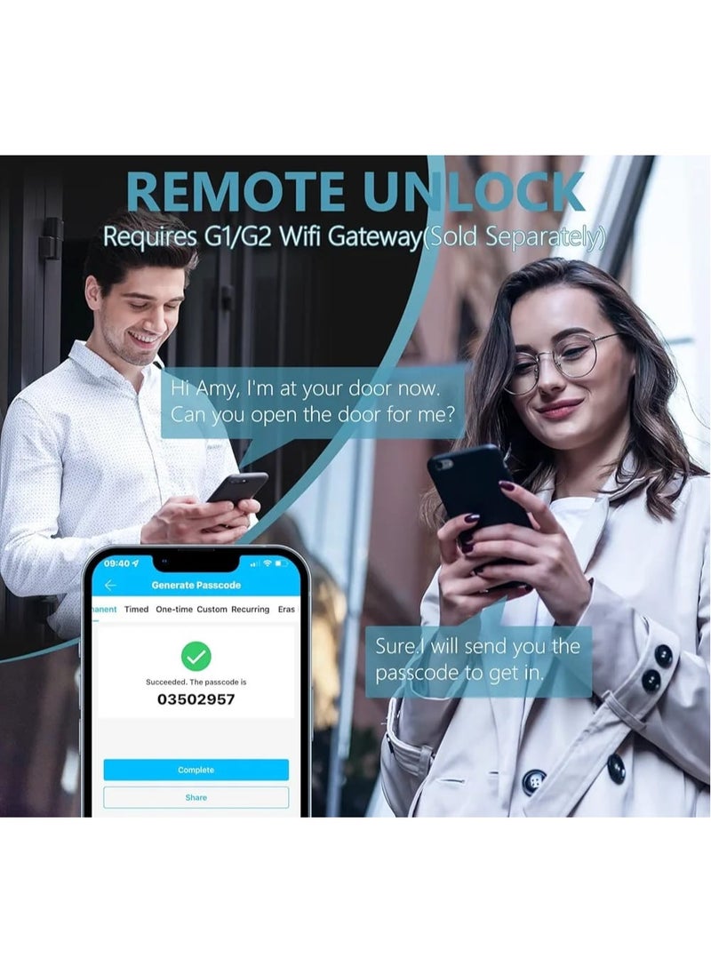 Generic Keyless Entry Door Lock Smart Locks for Front Door Electronic Keypad Fingerprint Door Lock with 6-in-1 Unlock - Fingerprint Bluetooth Code IC Card Key Remote Unlock  - Image 5