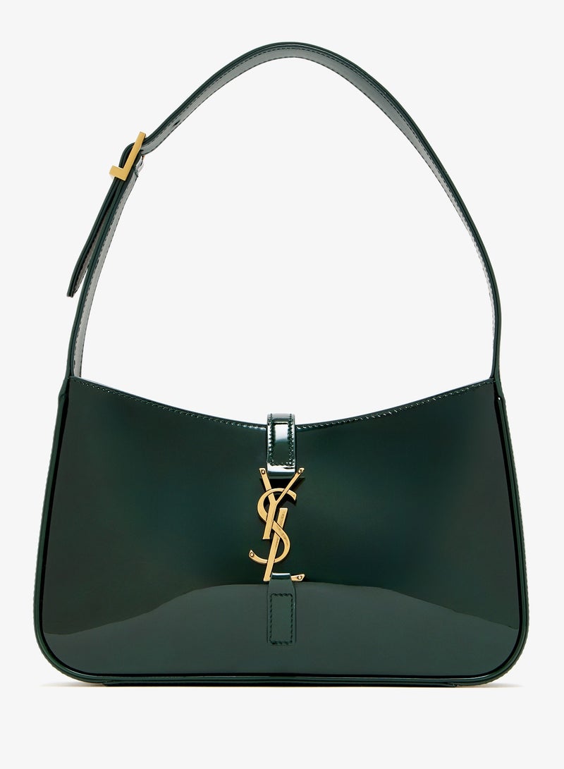Yves Saint Laurent Le 5 à 7 Women's Leather Hobo Bag, Women's Tote Bag, Women's Shoulder Bag, Women's Hand Bag, Women's Travel Bag, Glossy-Green - Image 1