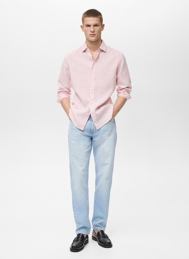 Mango Man Striped Regular Fit Shirt  - Image 5