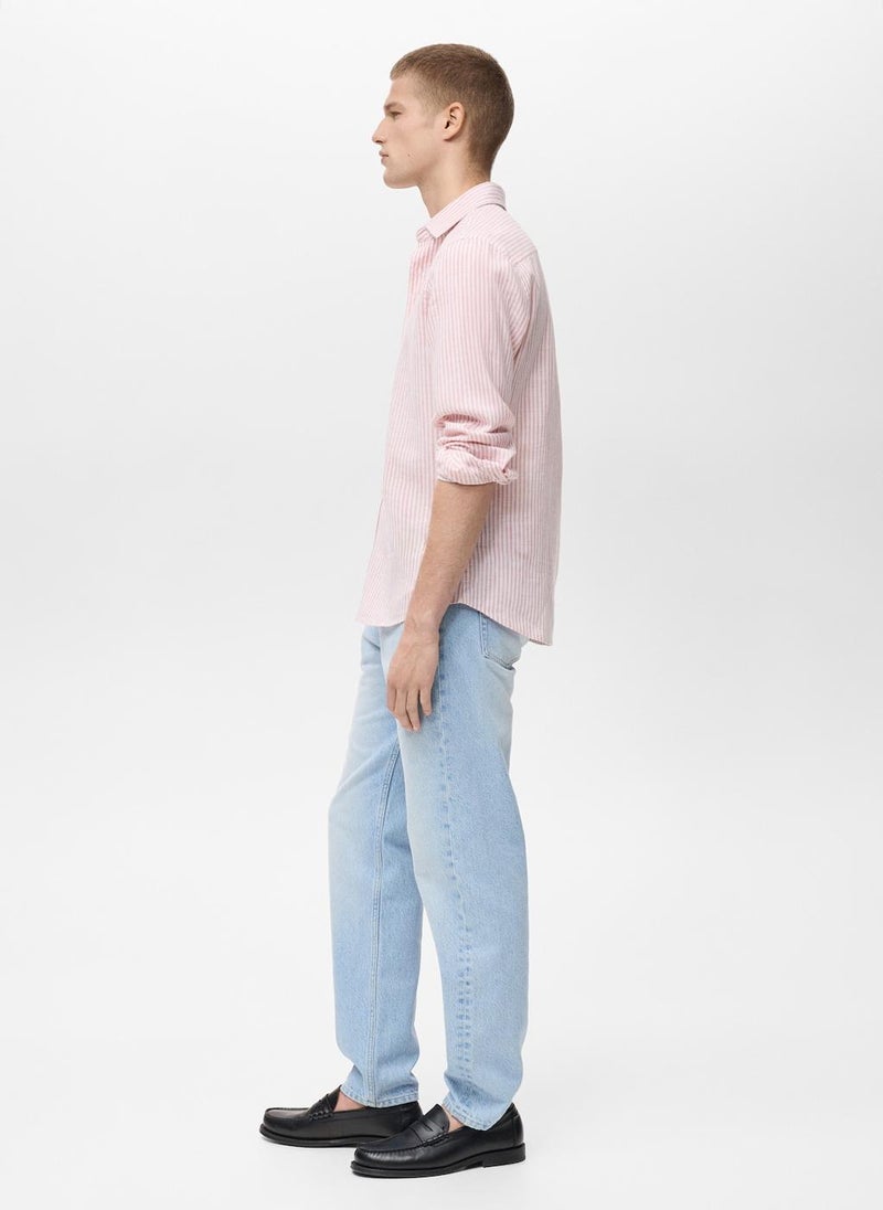 Mango Man Striped Regular Fit Shirt  - Image 3