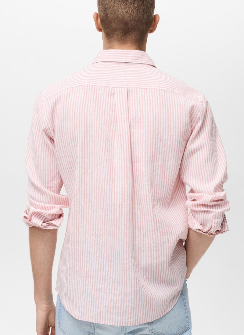 Mango Man Striped Regular Fit Shirt  - Image 2