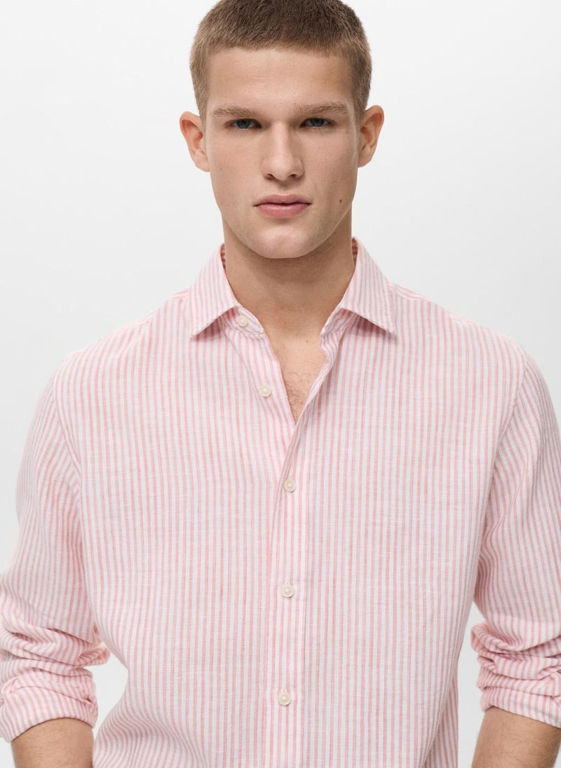 Mango Man Striped Regular Fit Shirt  - Image 4