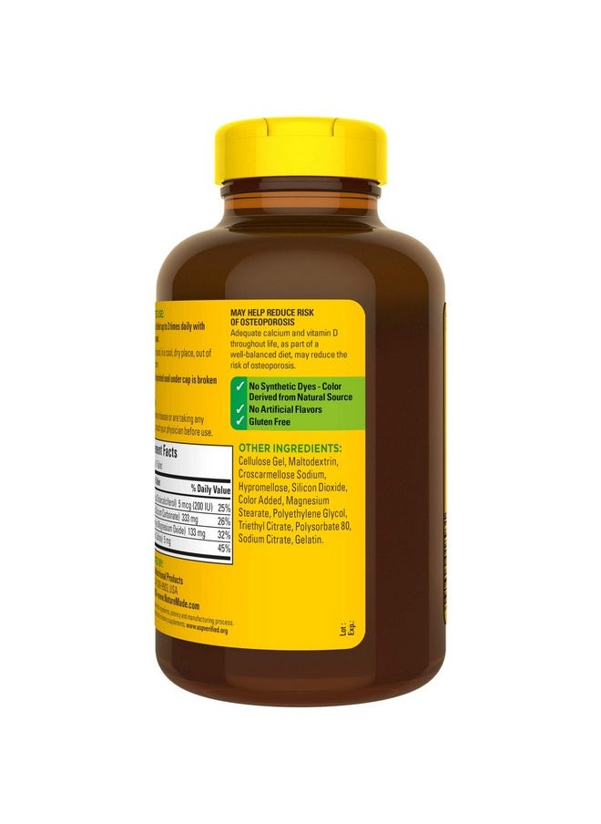 ناتشر ميد مكمل غذائي لدعم العظام من Nature Made Calcium Magnesium Zinc with Vitamin D3، 300 قرص  - Image 5