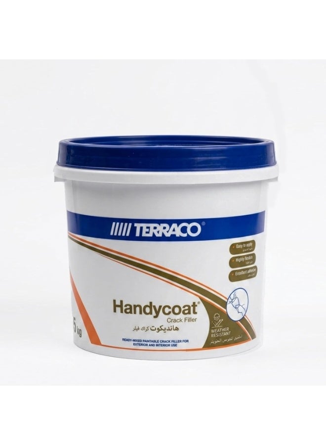 Terraco Handycoat Crack Filler 5kg – Ready-Mixed Paintable Wall Crack Repair for Interior & Exterior Surfaces, Smooth Finish, Easy Application - Image 1