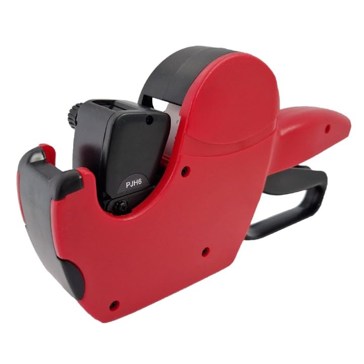 Orlenic One Line Price Gun Label Printer Kit with 5000 22x12 CT1 Labels & Spare Ink Roller – Red Handheld Tagging Gun for Retail, Shop, Office Use – Prints 6 Digits with £ € $ Symbols - Image 1