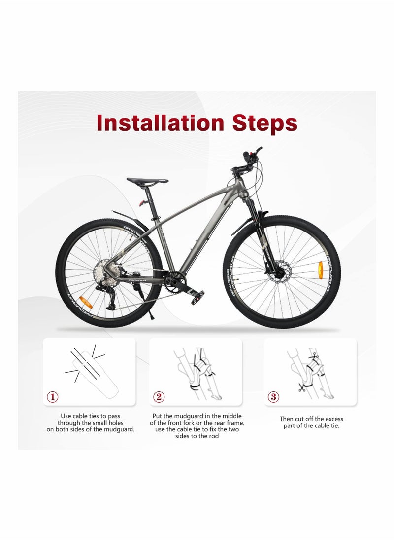 SYOSI - 2PC Mountain Bike Fender Carbon Fiber Pattern Bicycle Fenders Rear Front Mountain Mud Guard Against Splashing Water & Dirt Bike Mud Guard - Image 1