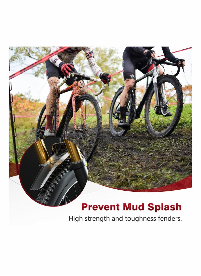 SYOSI - 2PC Mountain Bike Fender Carbon Fiber Pattern Bicycle Fenders Rear Front Mountain Mud Guard Against Splashing Water & Dirt Bike Mud Guard - Image 1