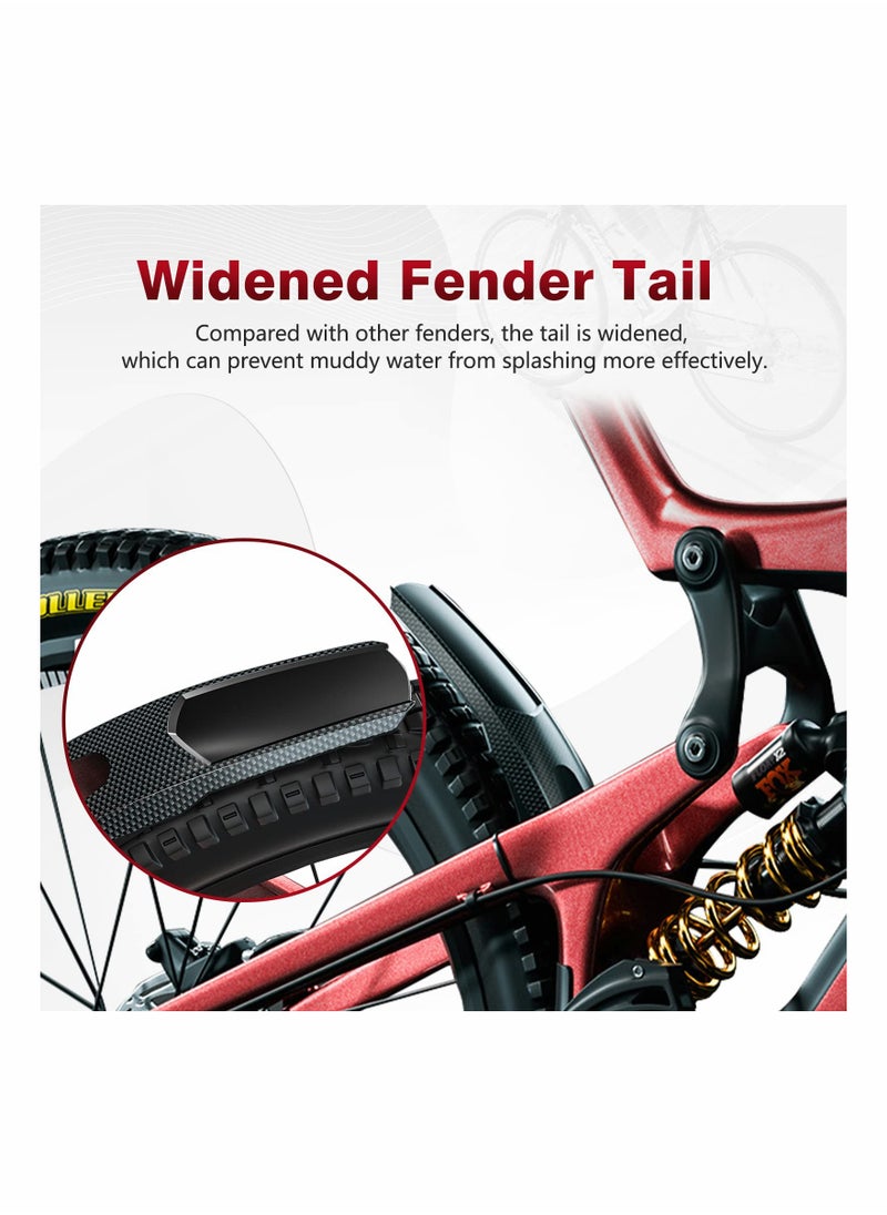 SYOSI - 2PC Mountain Bike Fender Carbon Fiber Pattern Bicycle Fenders Rear Front Mountain Mud Guard Against Splashing Water & Dirt Bike Mud Guard - Image 1