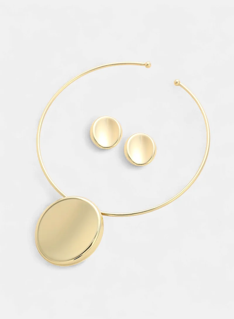 Sohi  Women's Californiathe Gilded-Ripple Jewellery Set for Women | Best Price UAE
