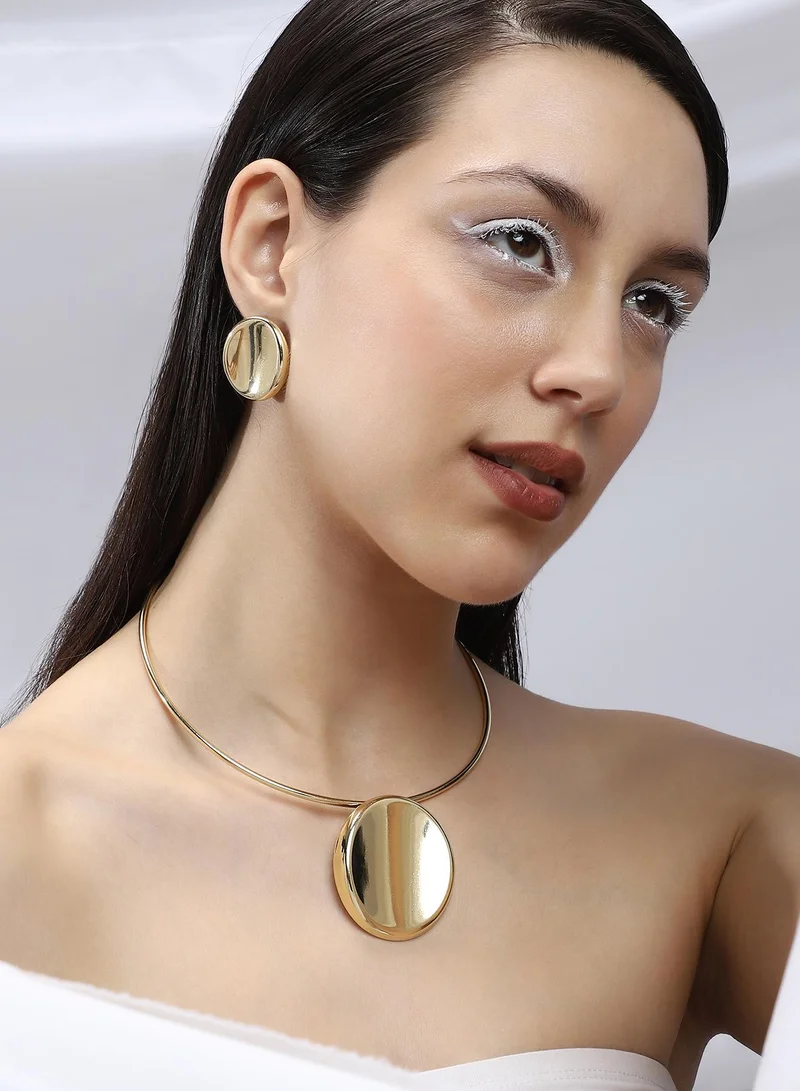 سوهي طقم مجوهرات صناعية بتصميم موجة مذهبة