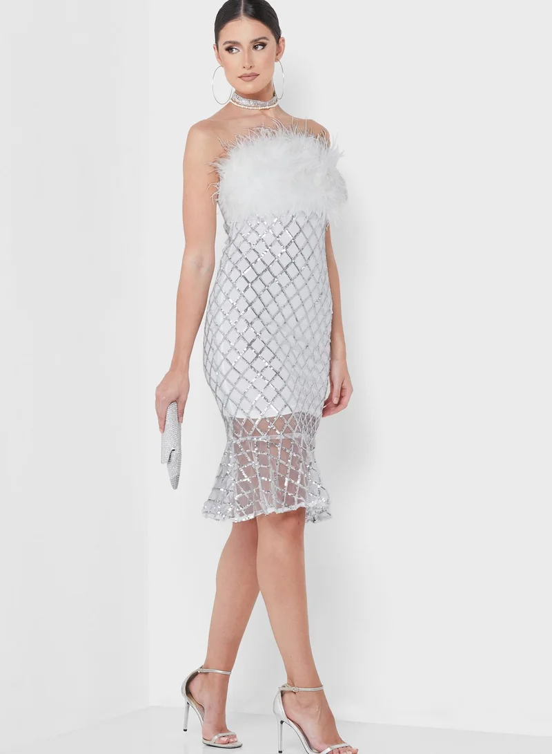 Amy Lynn Sequined Detail Knitted Dress