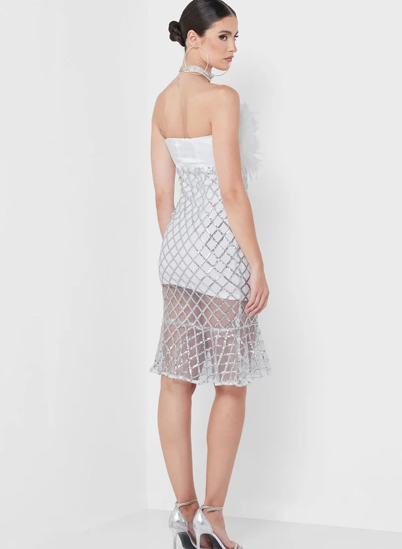 Amy Lynn Sequined Detail Knitted Dress
