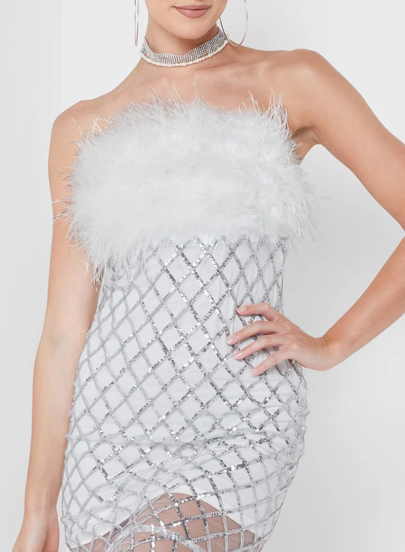 Amy Lynn Sequined Detail Knitted Dress