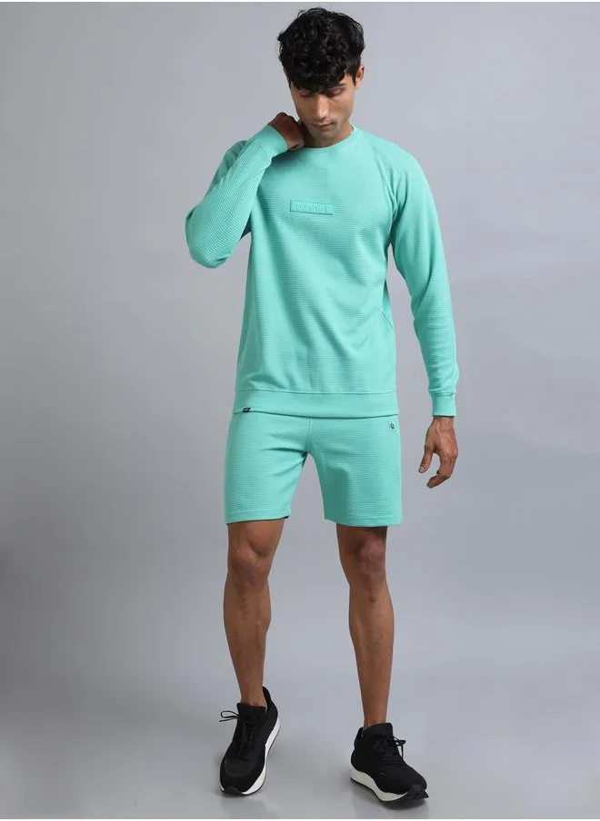 بوشيرت Textured Round Neck T-Shirt and Shorts Co-Ords by Styli