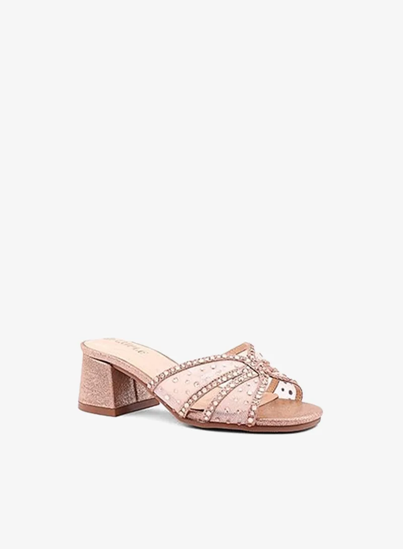 Cuple Girls Block Heel Mule Heels