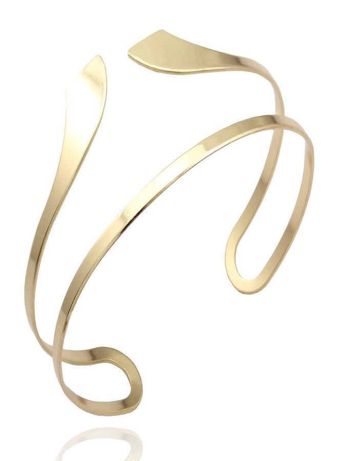 RechicGu Golden Color Tone Egypt Bar Curve Geo Open Upper Arm Cuff Armlet Armband Bangle Bracelet Gift,2 Layers-Golden Color - Image 1