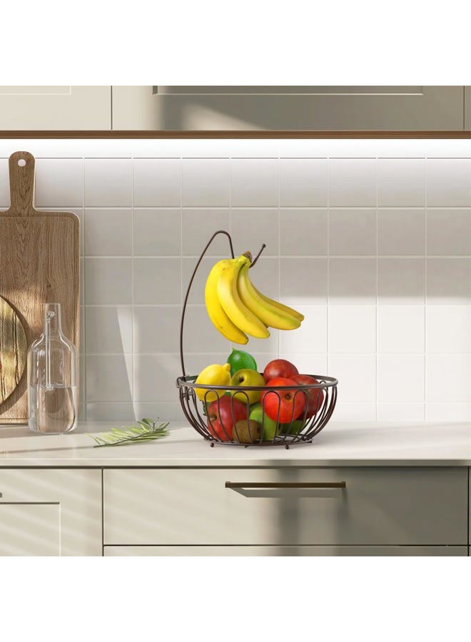 Deco Brothers DecoBros Wire Fruit Bowl Basket with Banana Tree Hanger, Bronze - Image 5