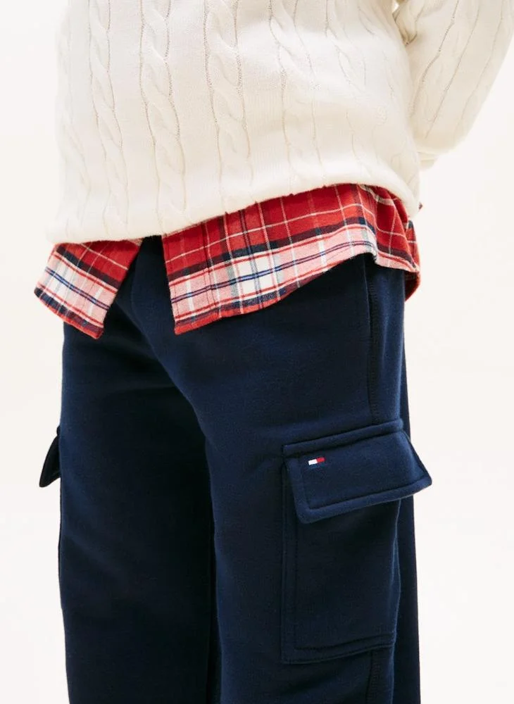 Tommy Hilfiger Dark Night Navy Youth Cargo Drawstring Sweatpant for Men | Best Price UAE