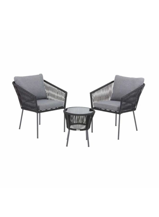 Sampa Rattan Outdoor Set - 3 Pieces - Grey - MAM208 - Image 2