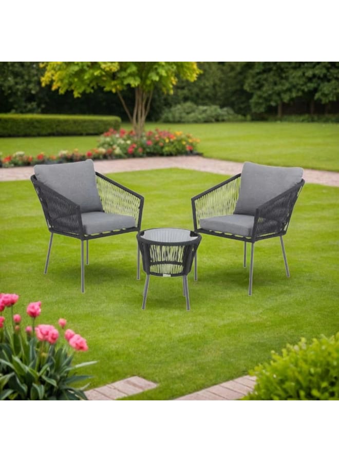 Sampa Rattan Outdoor Set - 3 Pieces - Grey - MAM208 - Image 1