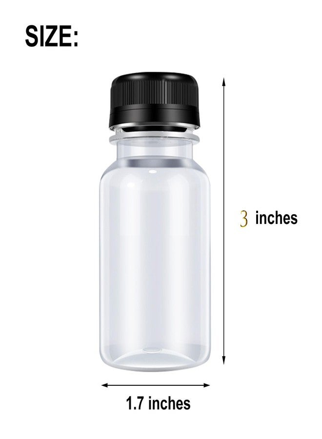 DODHEG 12 Pcs Plastic Juice Bottle, Reusable Drink Containers, For Juice, Milk, Smoothie And Other Drinks, With Black Lid, 3 OZ. - Image 2