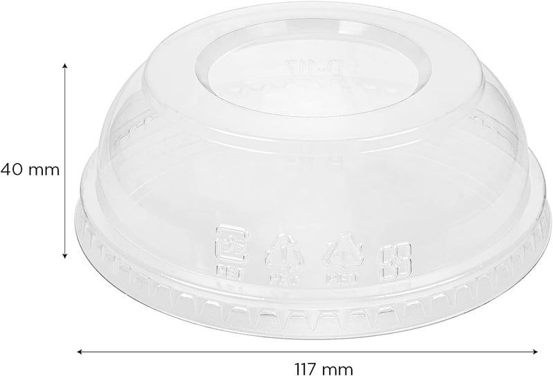 Karat FP-DDL117-PET PET Dome lid for 8-32oz PET Round Deli Container (117mm) - Case of 500 - Image 4