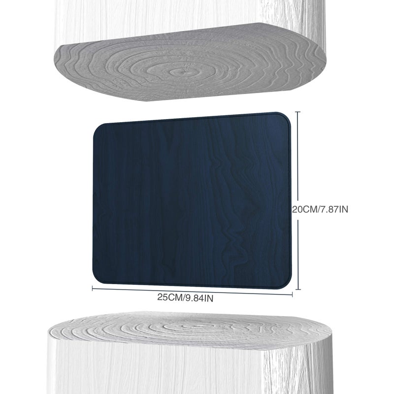 YSAGi Hard Mouse Pad,Ultra Thin Wood-Textured PU Leather Mouse Mat,Waterproof Non-Slip Rubber Base Mousepad for Office/Home/Gaming(Dark Blue) - Image 2