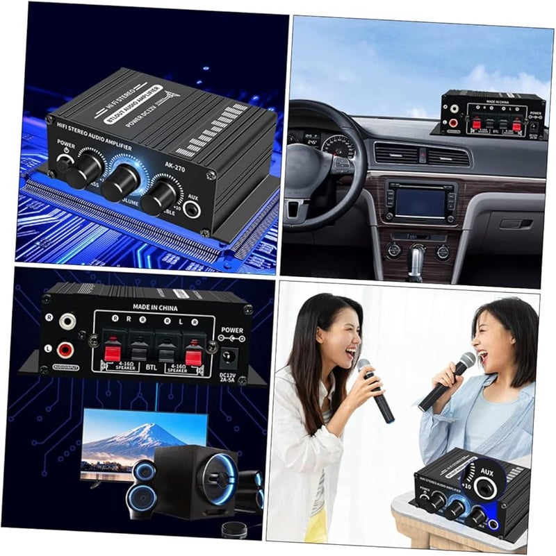 Jojofuny 12V مكبر صوت رقمي ثنائي القنوات ميني ستيريو معزز صوت باس وتريبل - Image 4