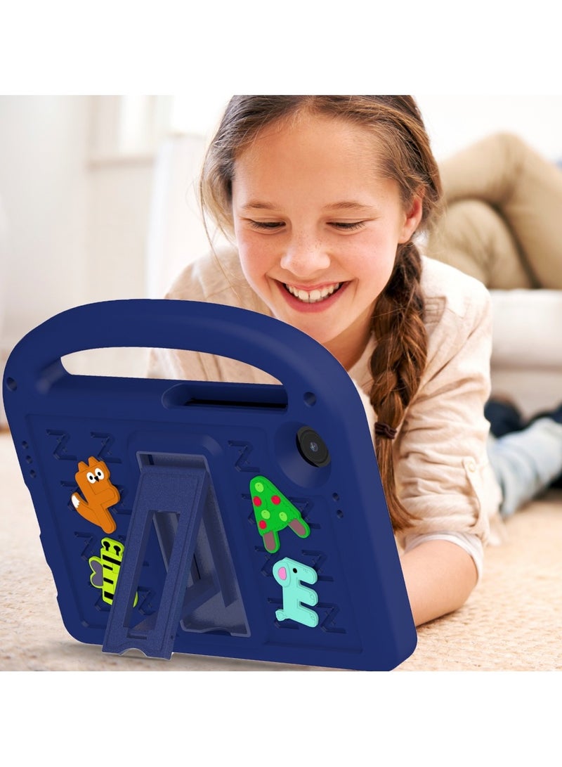 VKL Compatible with Samsung Galaxy Tab A9 Case for Kids 8.7” 2023 released with Holder Shockproof Full Body Protection Cute Cover Shell for Tab A9 Case Kids Pink (dark blue, 8.7”) - Image 2