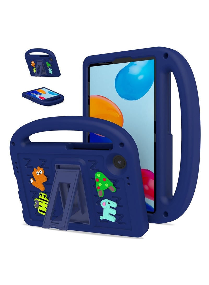 VKL Compatible with Samsung Galaxy Tab A9 Case for Kids 8.7” 2023 released with Holder Shockproof Full Body Protection Cute Cover Shell for Tab A9 Case Kids Pink (dark blue, 8.7”) - Image 4