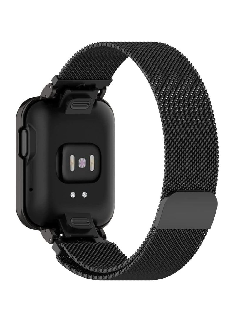 Generic 2in1 Stainless Steel Watch Band Strap With Metal Cover For Xiaomi Mi Watch Lite / Redmi Watch Bracelet Frame Cover Protective Case Metal Watchband (Black)  - Image 3