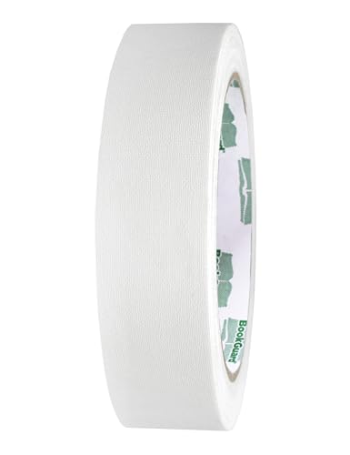 BookGuard 1 Inch Premium Bookbinding Repair Cloth Tape, 15 Yard Roll, White - Image 1